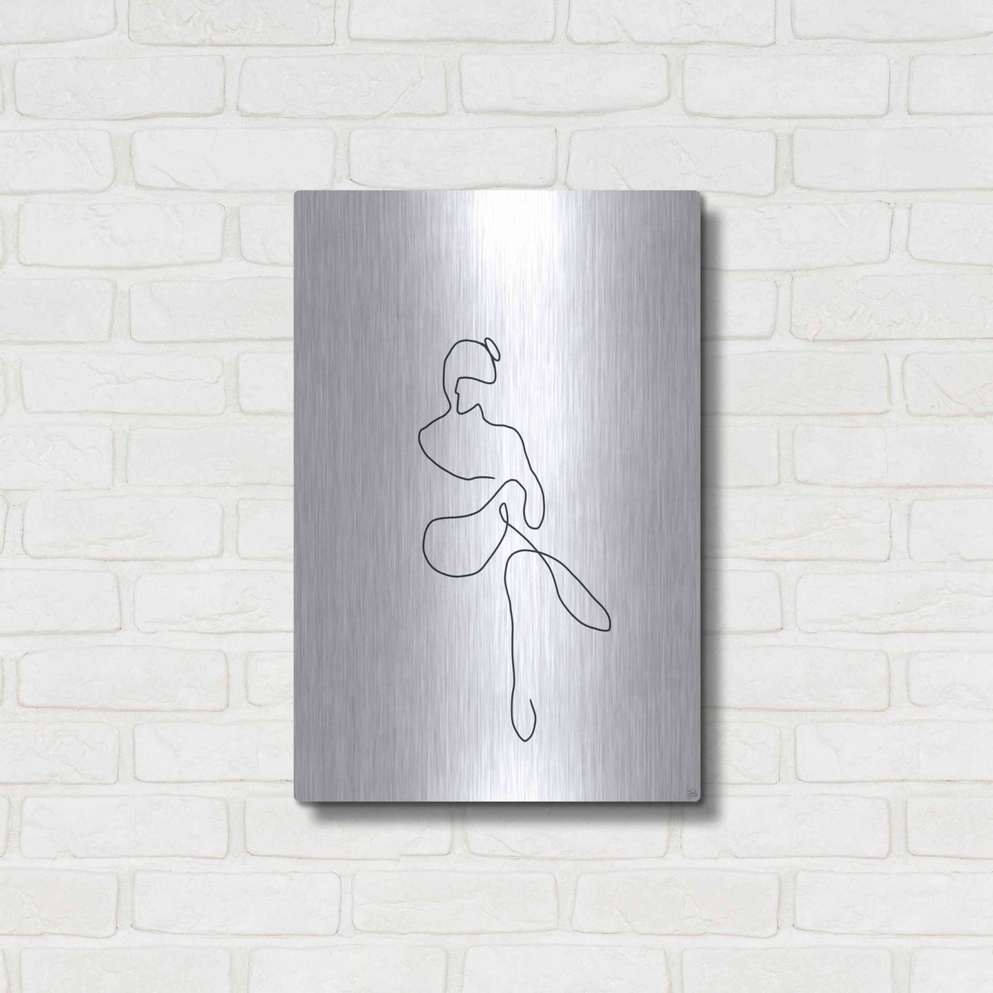 Luxe Metal Art 'Line Female Work 2' by Line and Brush, Metal Wall Art,16x24
