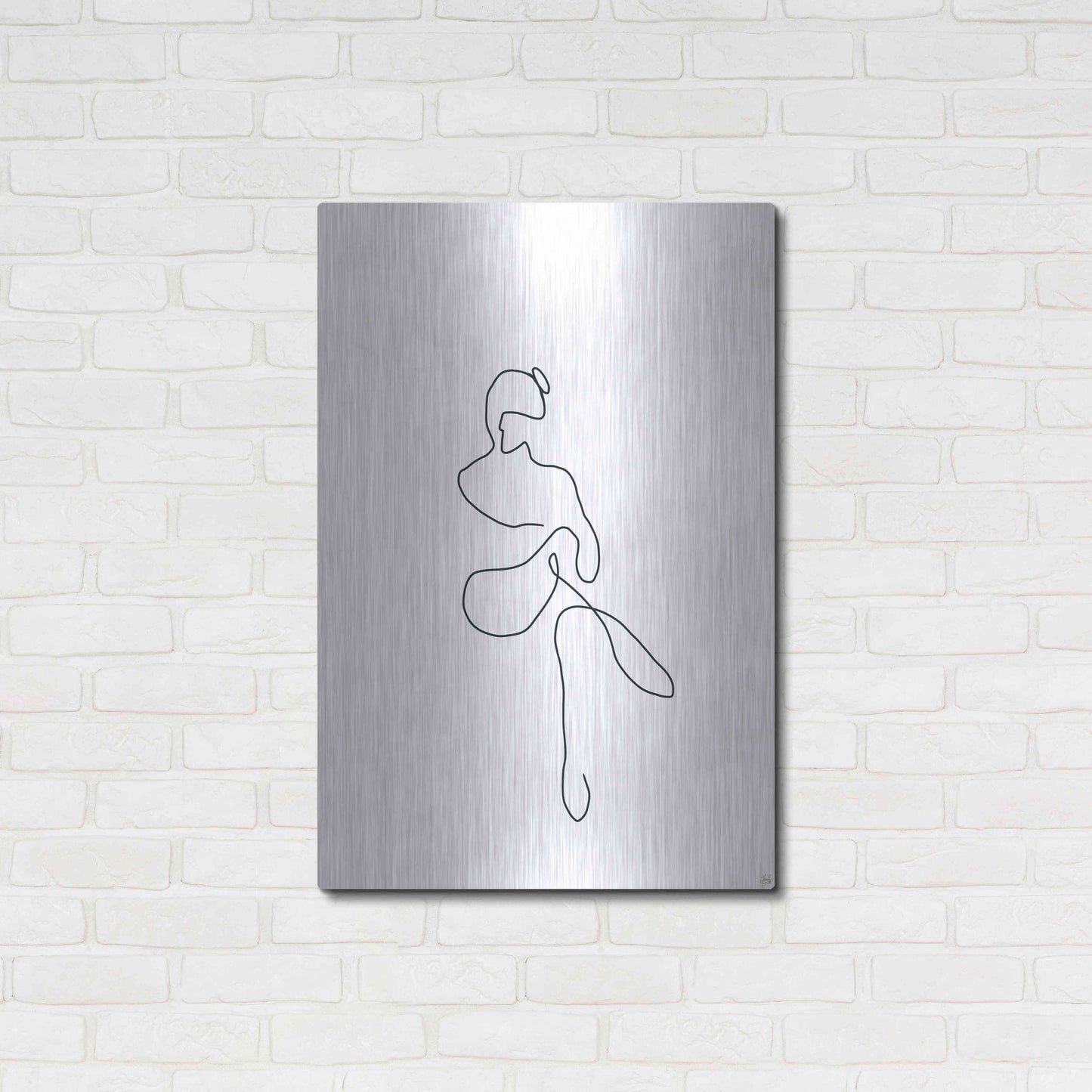 Luxe Metal Art 'Line Female Work 2' by Line and Brush, Metal Wall Art,24x36