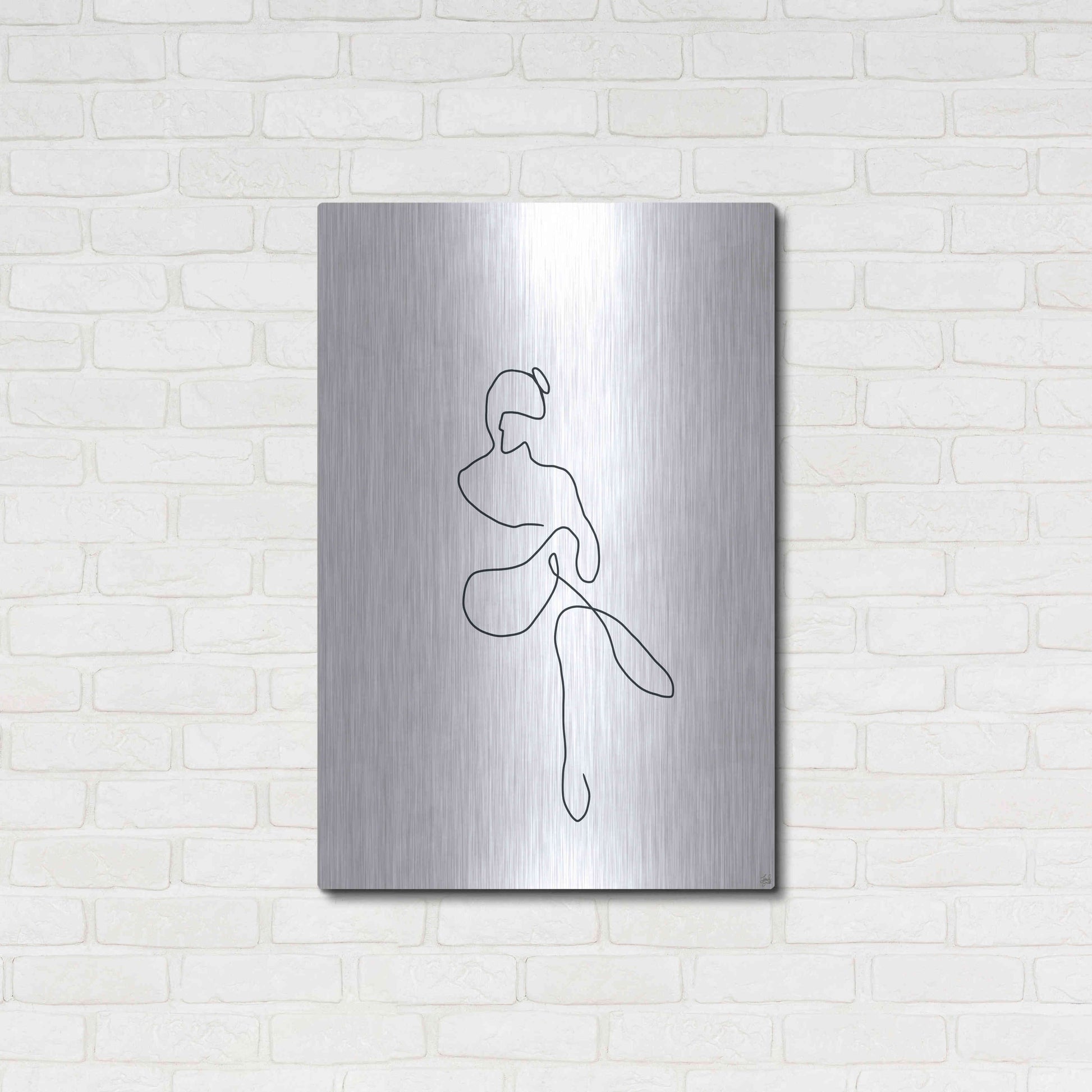 Luxe Metal Art 'Line Female Work 2' by Line and Brush, Metal Wall Art,24x36