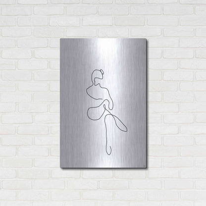 Luxe Metal Art 'Line Female Work 2' by Line and Brush, Metal Wall Art,24x36
