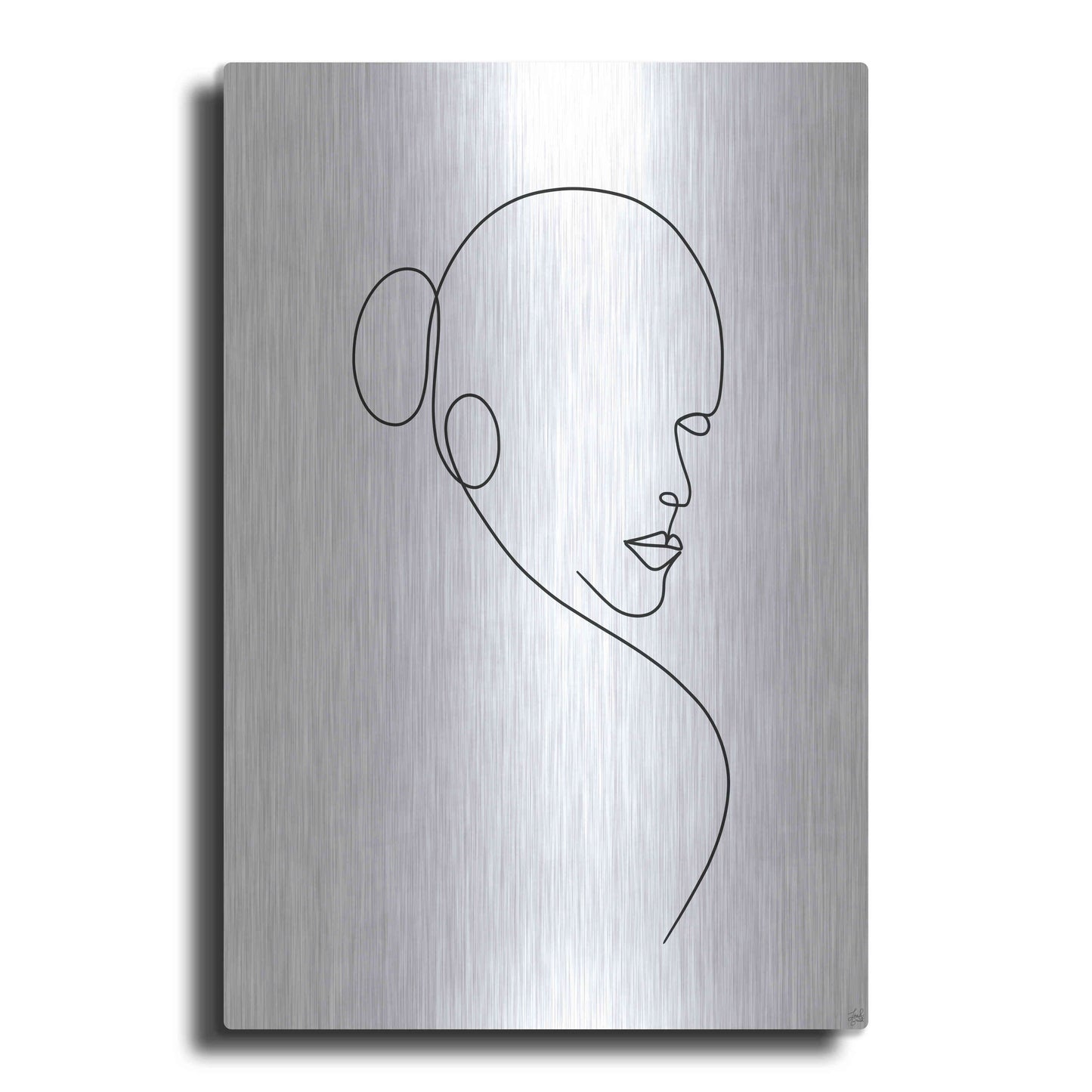 Luxe Metal Art 'Line Lady 1' by Line and Brush, Metal Wall Art