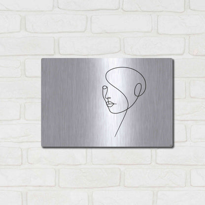 Luxe Metal Art 'Line Lady 4' by Line and Brush, Metal Wall Art,16x12