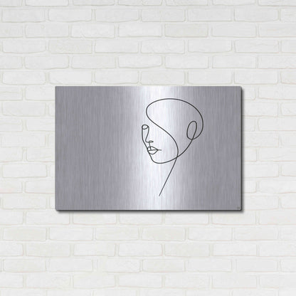 Luxe Metal Art 'Line Lady 4' by Line and Brush, Metal Wall Art,36x24