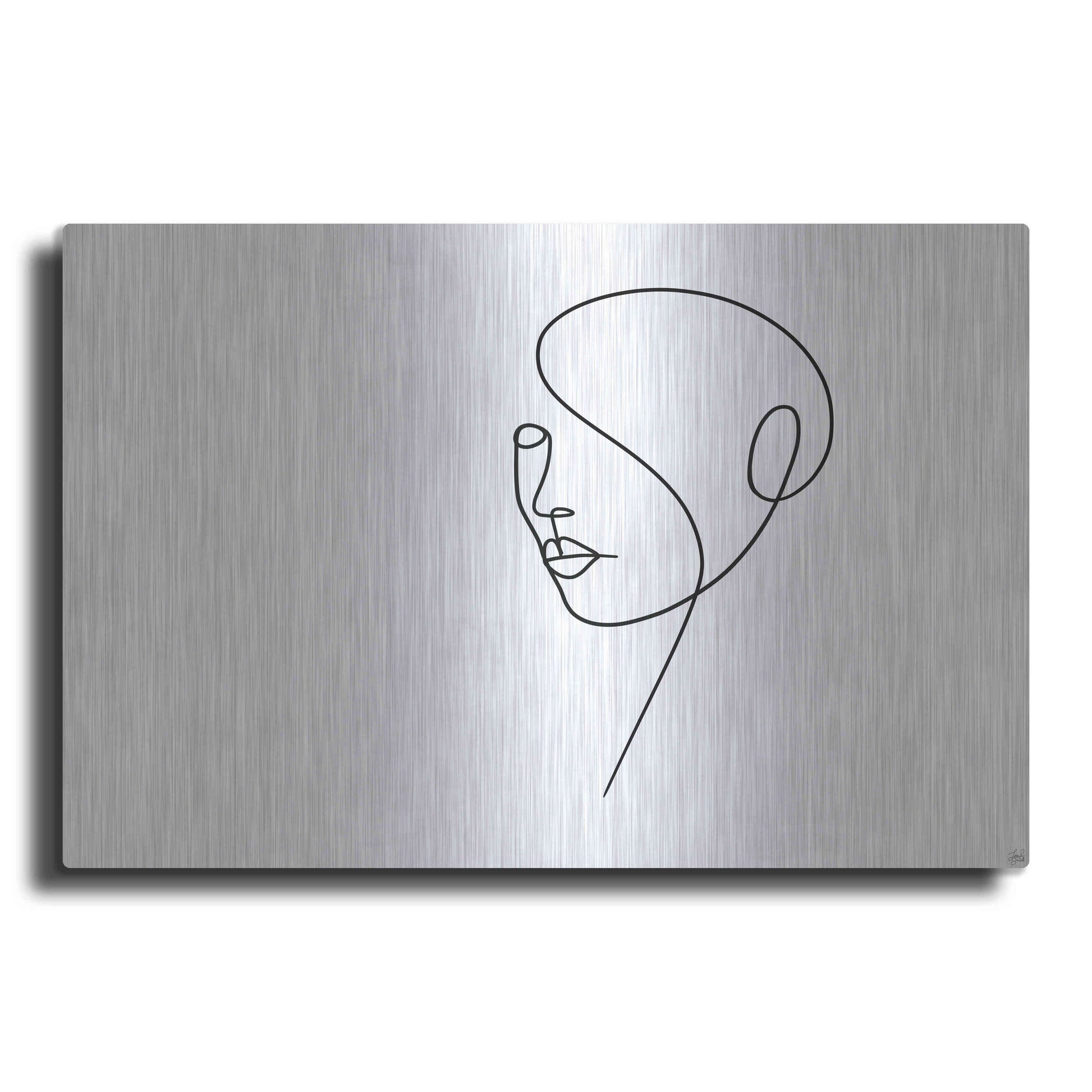 Luxe Metal Art 'Line Lady 4' by Line and Brush, Metal Wall Art