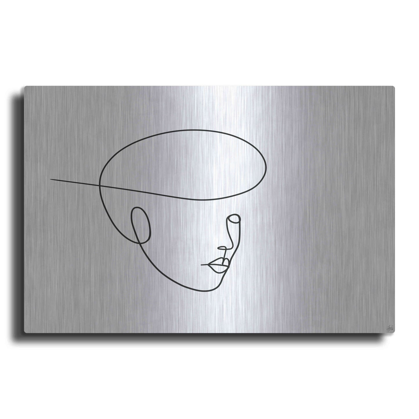 Luxe Metal Art 'Line Lady 5' by Line and Brush, Metal Wall Art