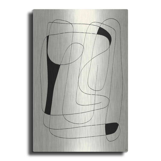 Luxe Metal Art 'Lines To Fill 1' by Line and Brush, Metal Wall Art