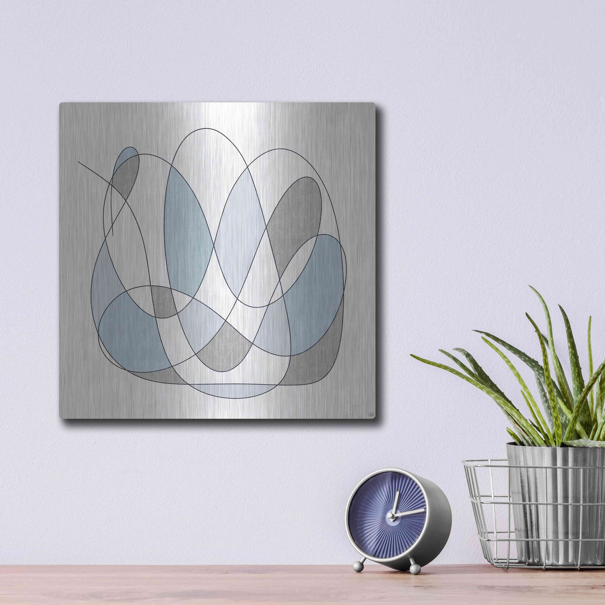 Luxe Metal Art 'Smooth Wanders 1' by Line and Brush, Metal Wall Art,12x12