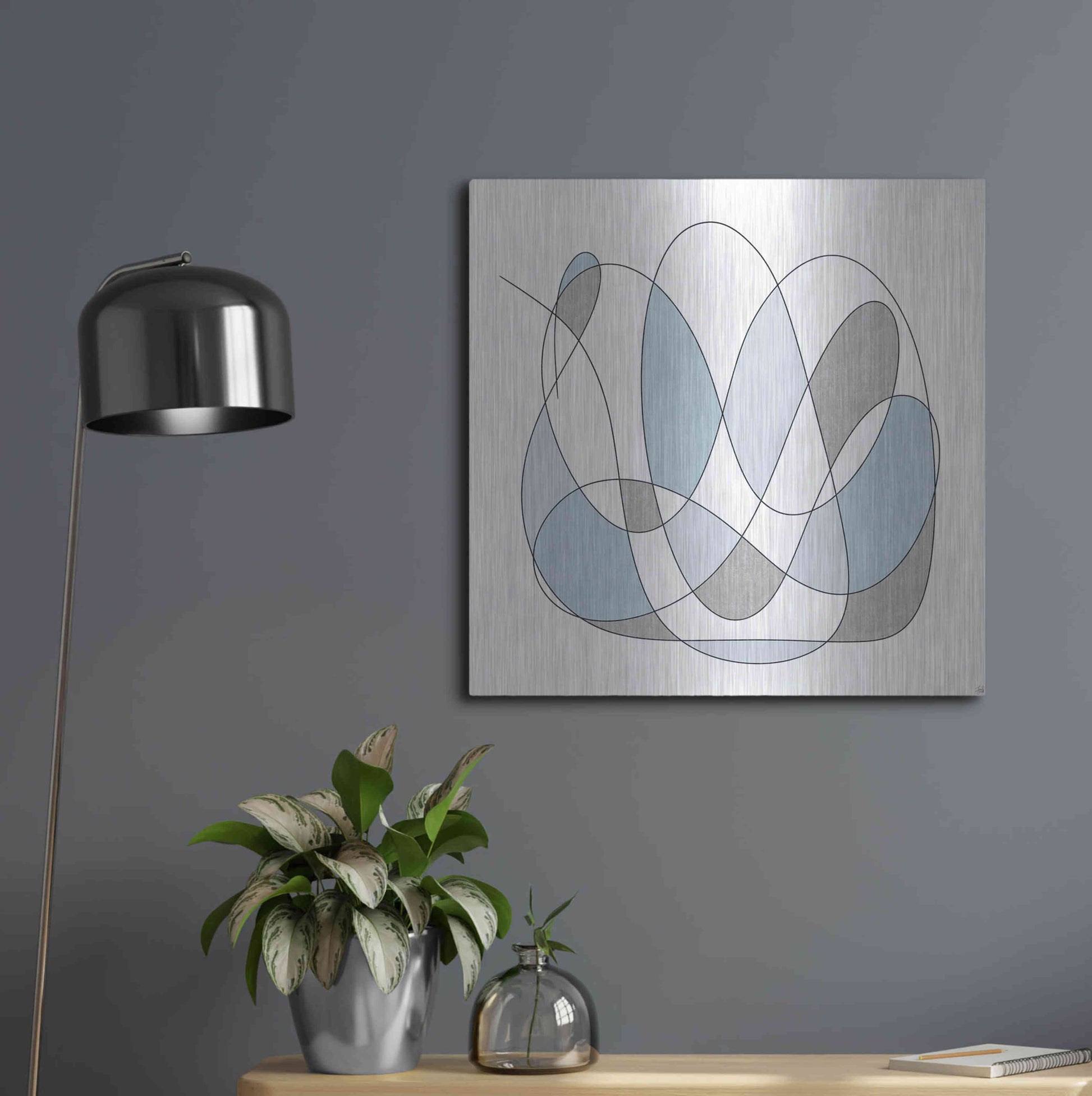 Luxe Metal Art 'Smooth Wanders 1' by Line and Brush, Metal Wall Art,24x24