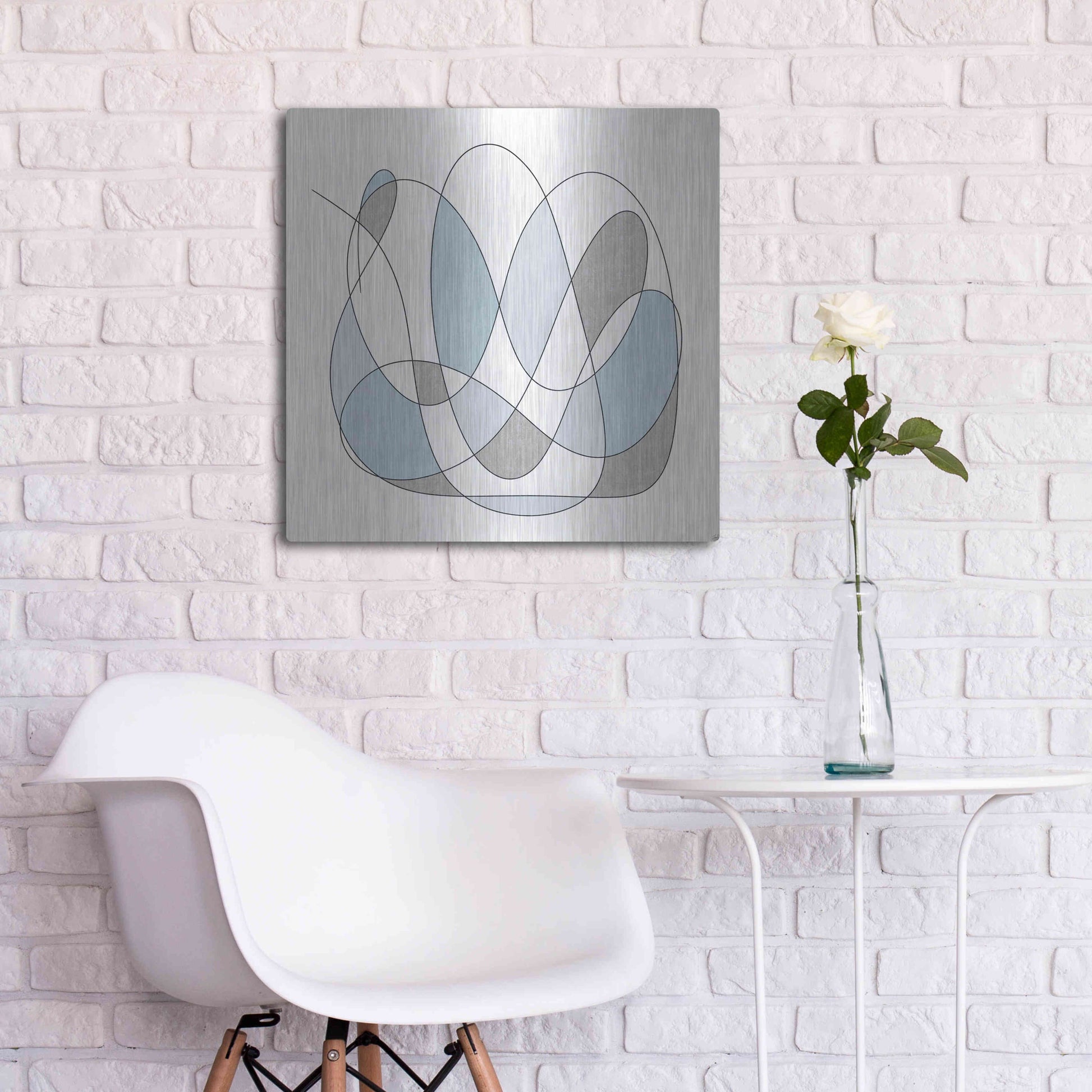 Luxe Metal Art 'Smooth Wanders 1' by Line and Brush, Metal Wall Art,24x24