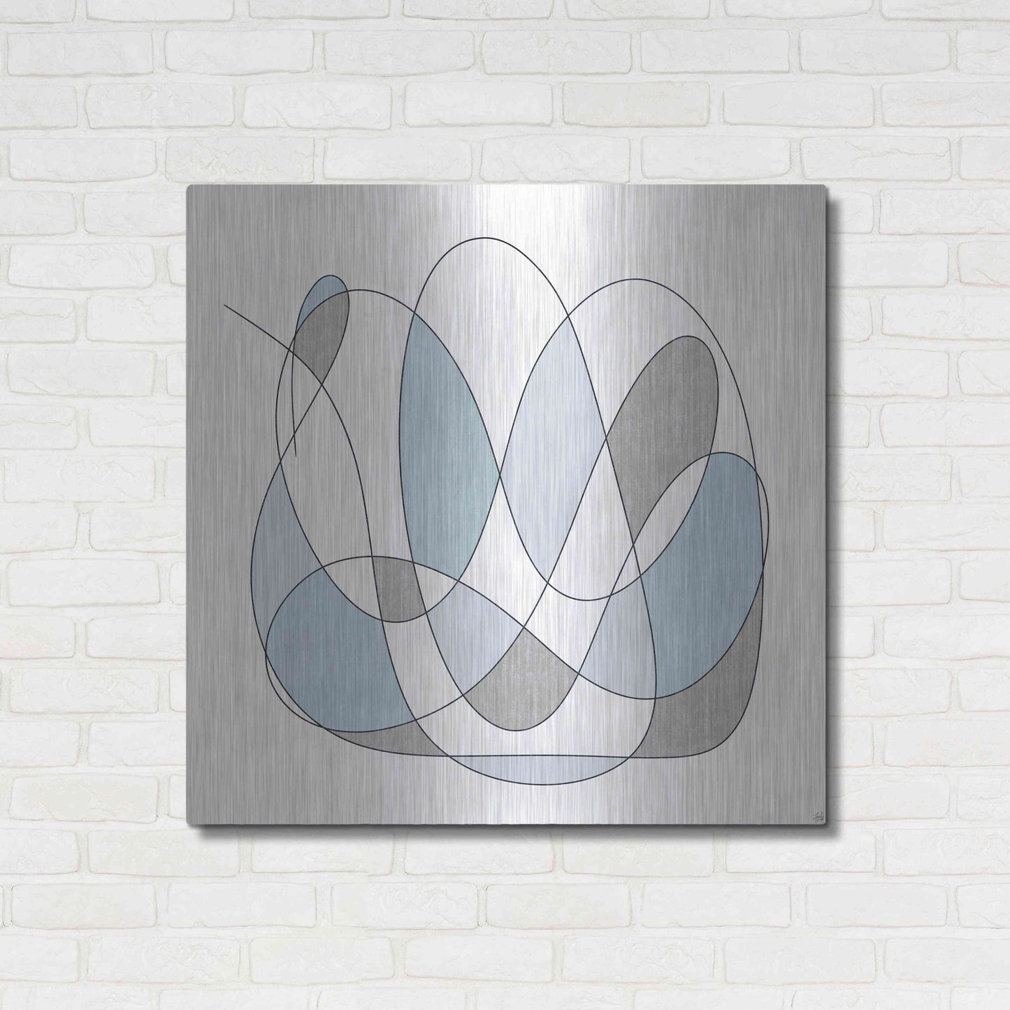 Luxe Metal Art 'Smooth Wanders 1' by Line and Brush, Metal Wall Art,36x36