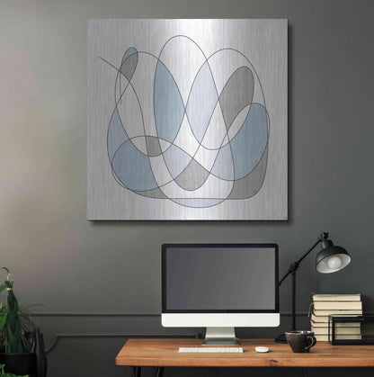 Luxe Metal Art 'Smooth Wanders 1' by Line and Brush, Metal Wall Art,36x36