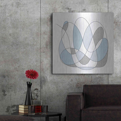 Luxe Metal Art 'Smooth Wanders 1' by Line and Brush, Metal Wall Art,36x36