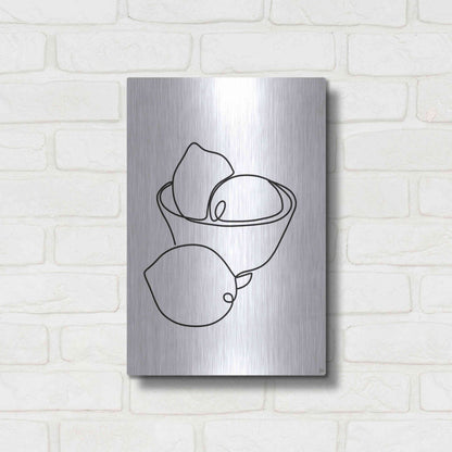 Luxe Metal Art 'Still Life Lemons' by Line and Brush, Metal Wall Art,12x16