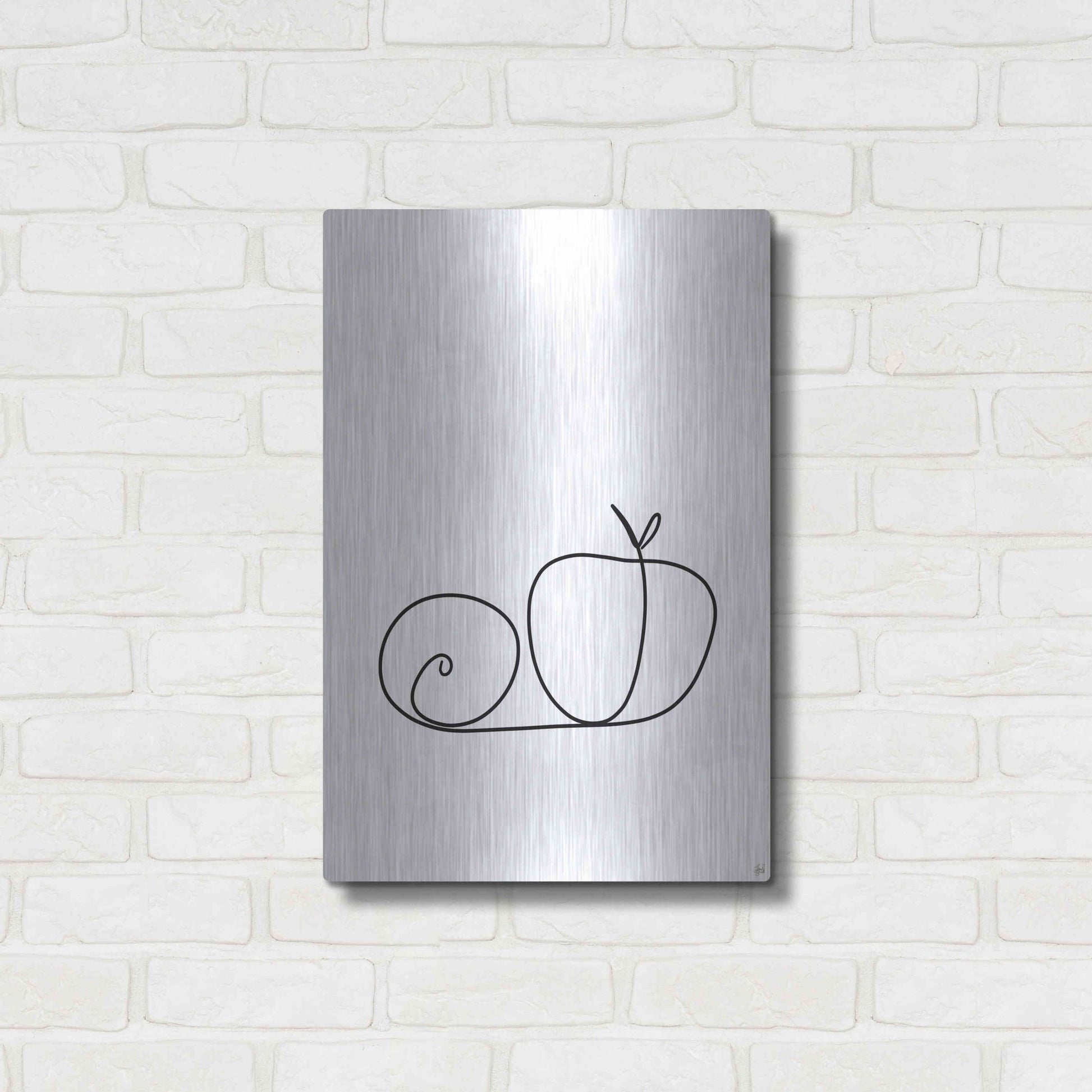 Luxe Metal Art 'Still Life Lime and Peach' by Line and Brush, Metal Wall Art,16x24