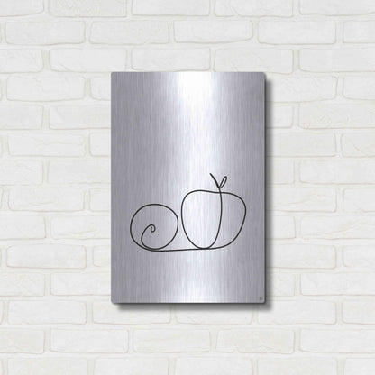 Luxe Metal Art 'Still Life Lime and Peach' by Line and Brush, Metal Wall Art,16x24