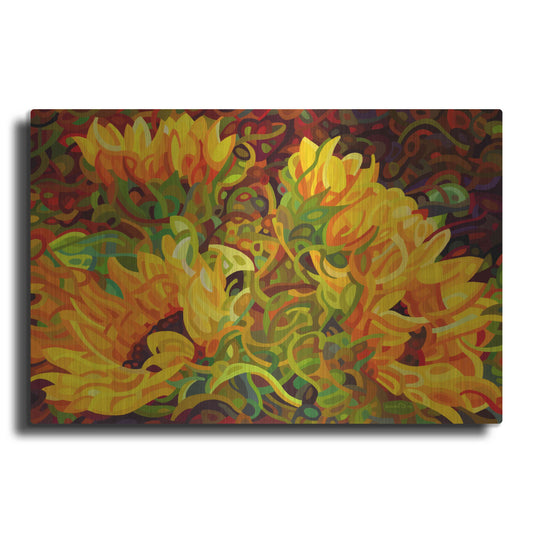 Luxe Metal Art 'Four Sunflowers' by Mandy Budan, Metal Wall Art