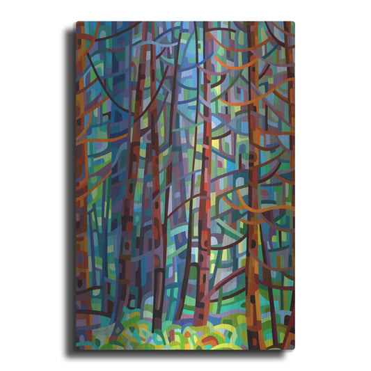 Luxe Metal Art 'In A Pine Forest' by Mandy Budan, Metal Wall Art