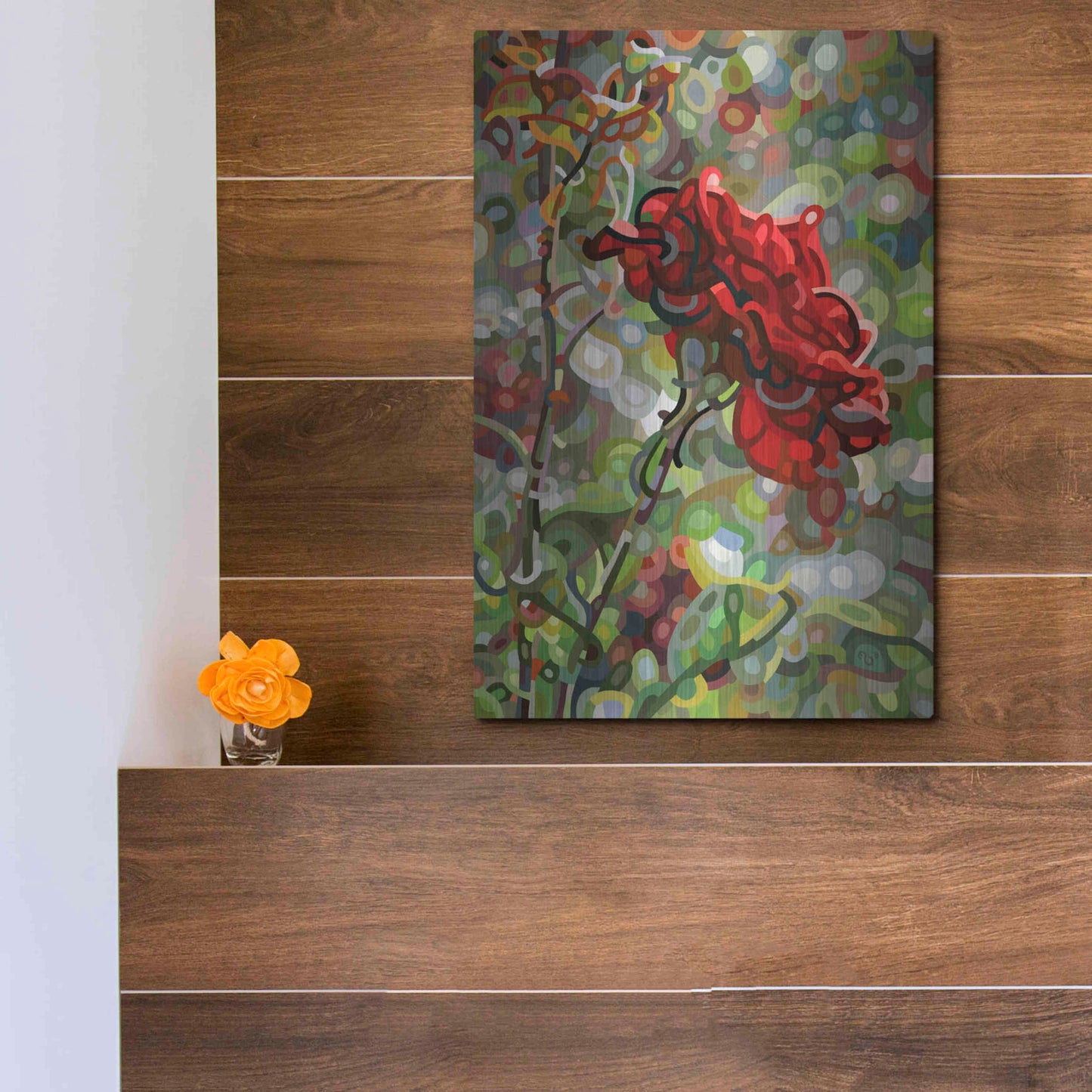 Luxe Metal Art 'Last Rose Of Summer' by Mandy Budan, Metal Wall Art,12x16