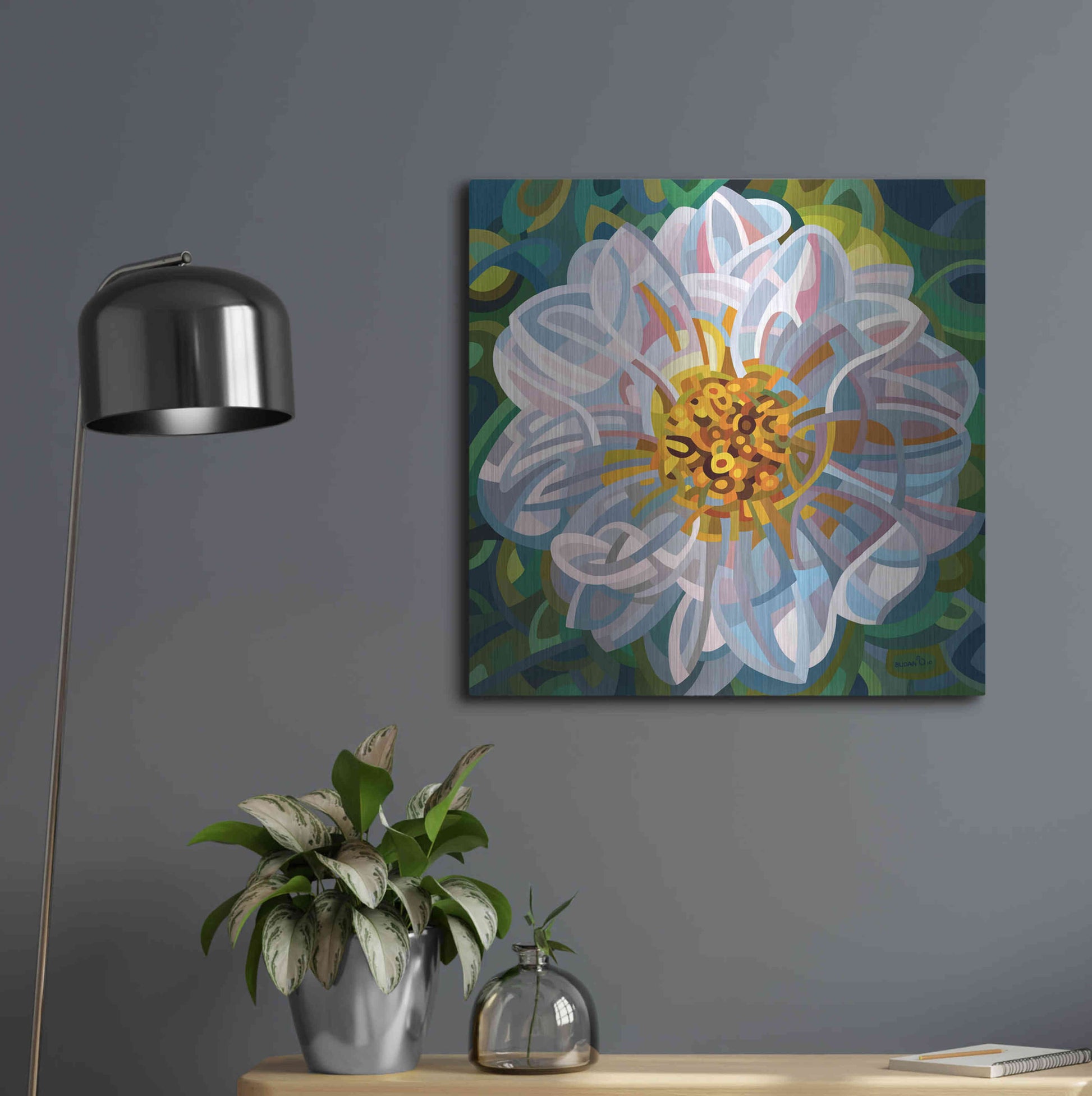 Luxe Metal Art 'Solitaire' by Mandy Budan, Metal Wall Art,24x24