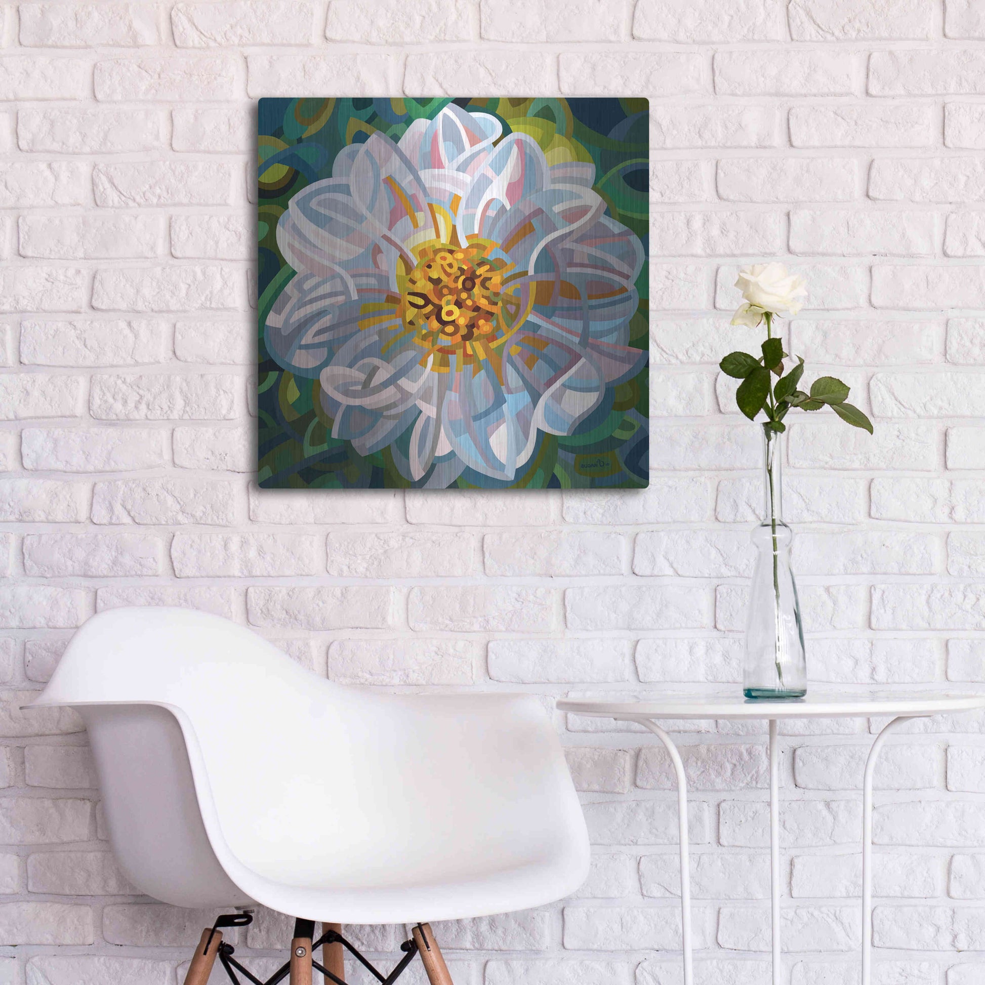 Luxe Metal Art 'Solitaire' by Mandy Budan, Metal Wall Art,24x24