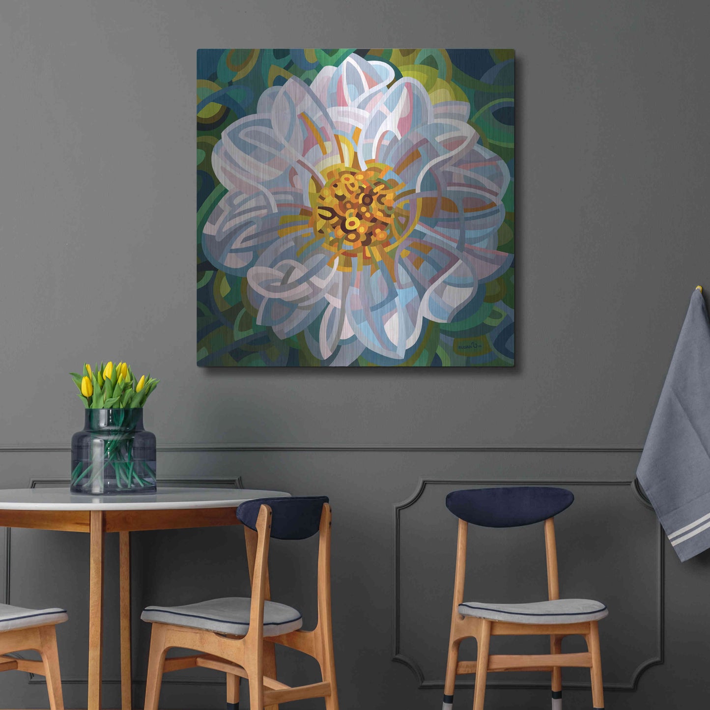 Luxe Metal Art 'Solitaire' by Mandy Budan, Metal Wall Art,36x36