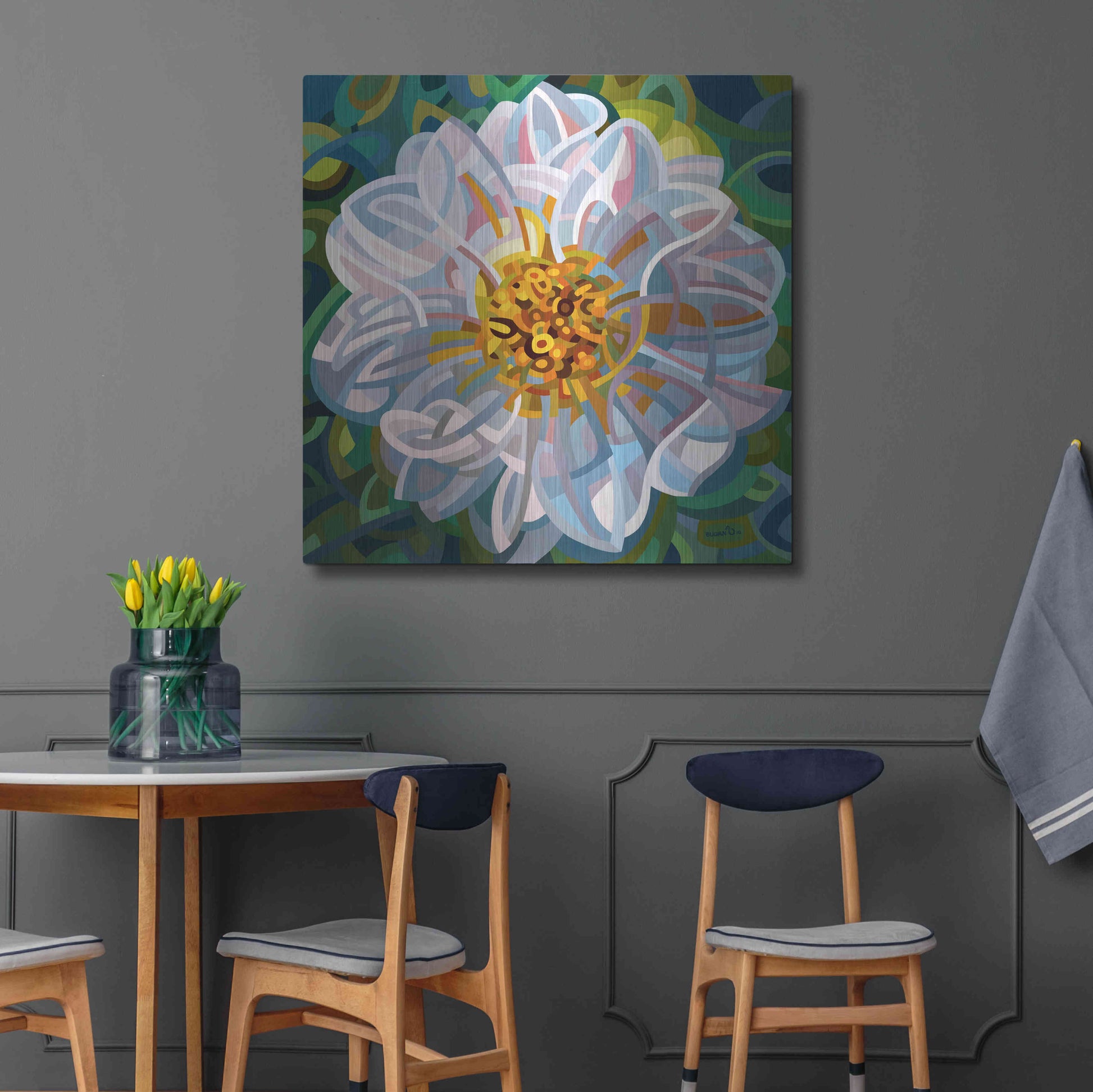 Luxe Metal Art 'Solitaire' by Mandy Budan, Metal Wall Art,36x36