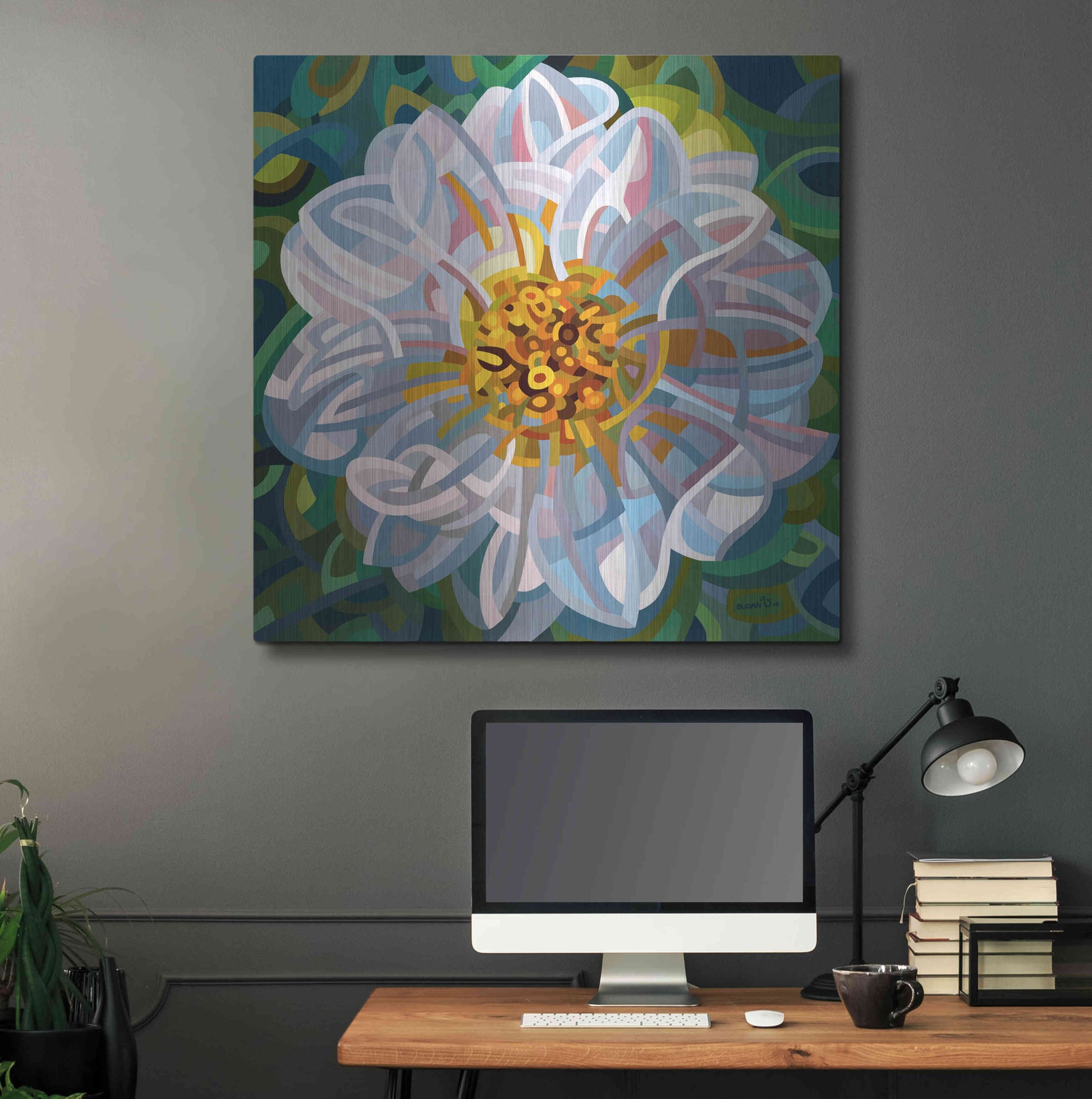 Luxe Metal Art 'Solitaire' by Mandy Budan, Metal Wall Art,36x36