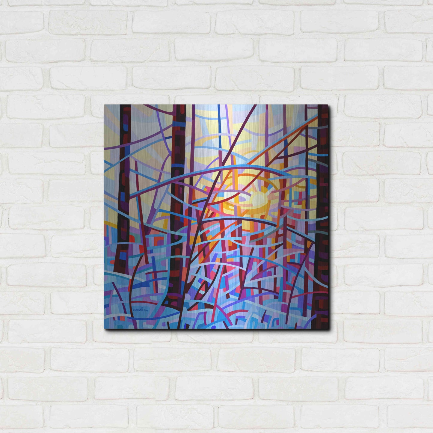 Luxe Metal Art 'Sunrise' by Mandy Budan, Metal Wall Art,24x24