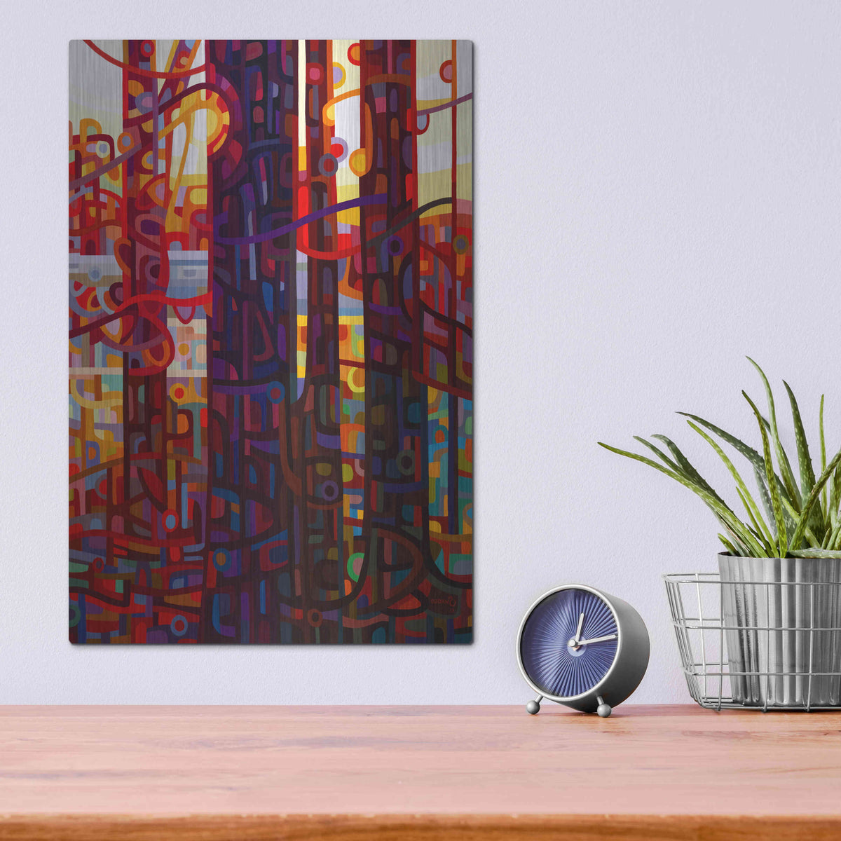 Luxe Metal Art 'Carnelian Morning' by Mandy Budan, Metal Wall Art,12x16