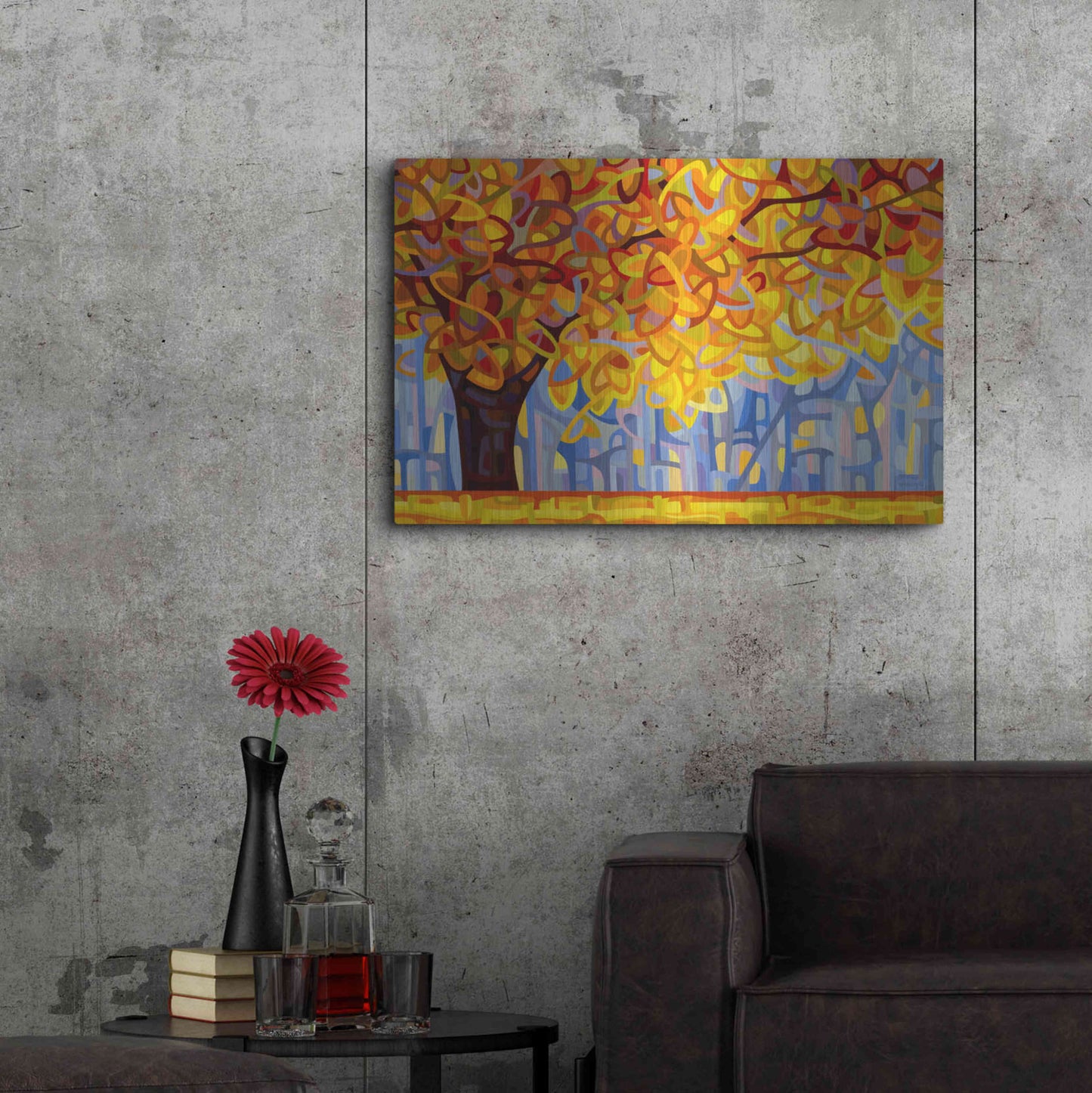 Luxe Metal Art 'October Gold' by Mandy Budan, Metal Wall Art,36x24