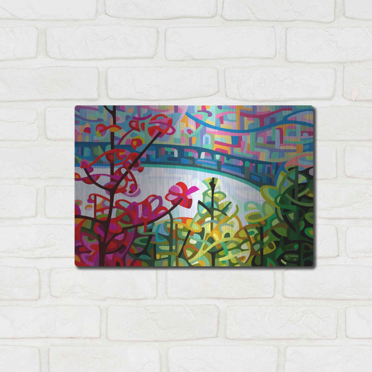 Luxe Metal Art 'Salmon Ridge' by Mandy Budan, Metal Wall Art,16x12