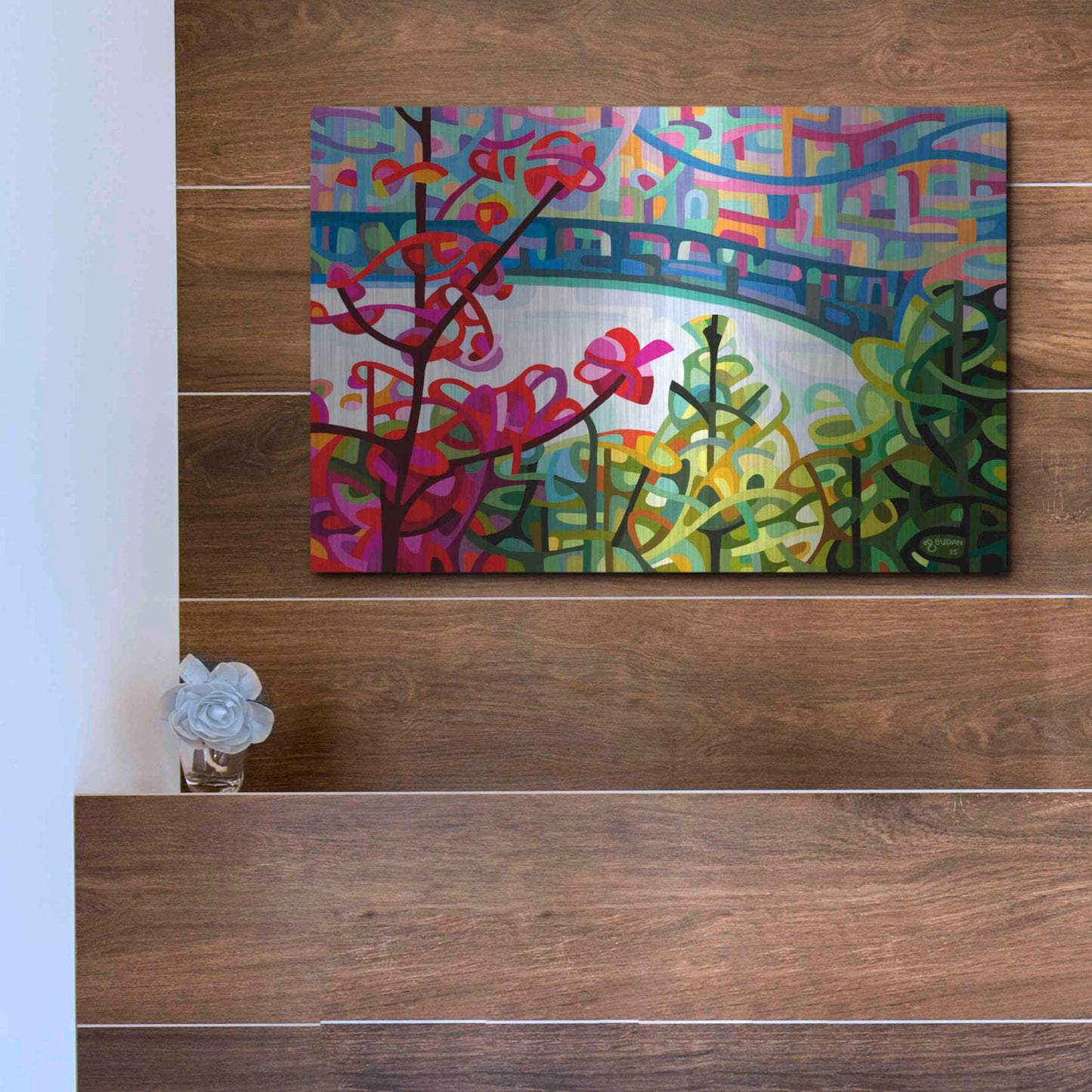 Luxe Metal Art 'Salmon Ridge' by Mandy Budan, Metal Wall Art,16x12