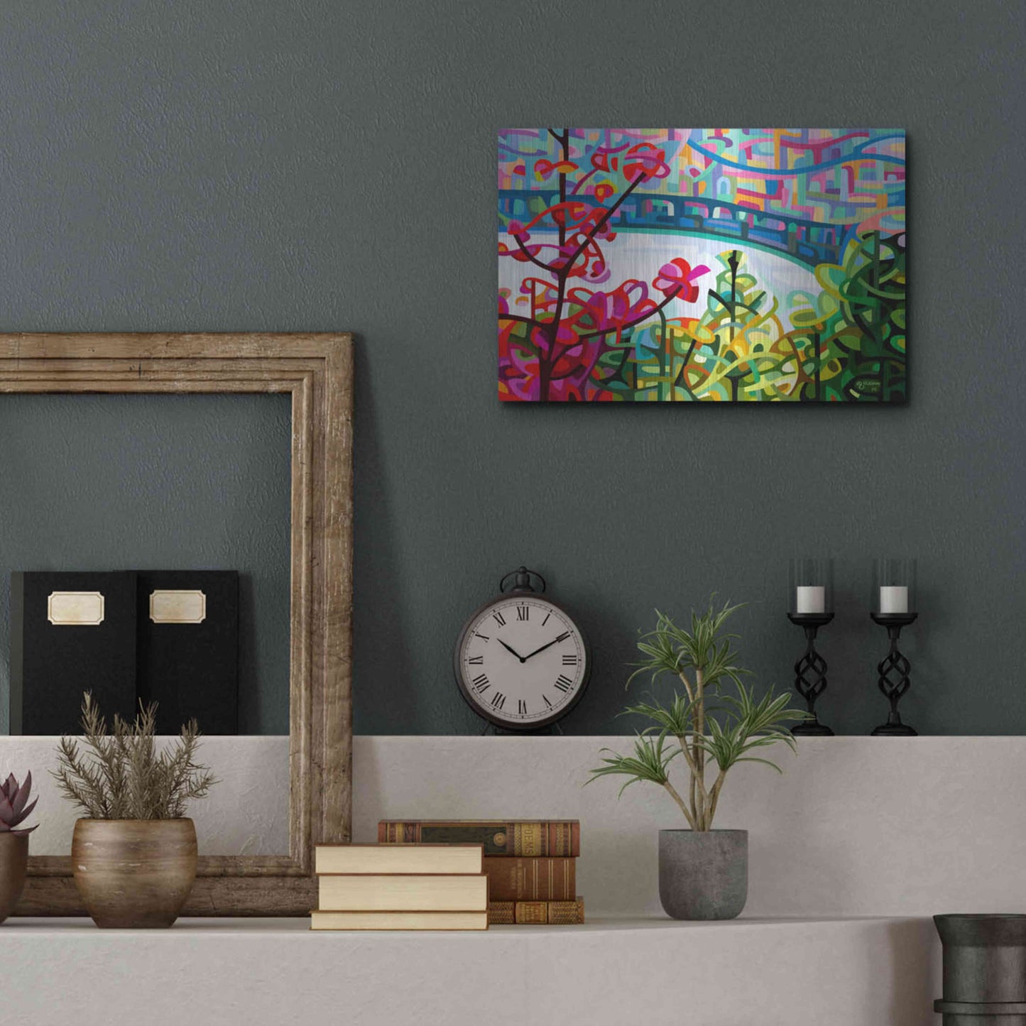 Luxe Metal Art 'Salmon Ridge' by Mandy Budan, Metal Wall Art,16x12