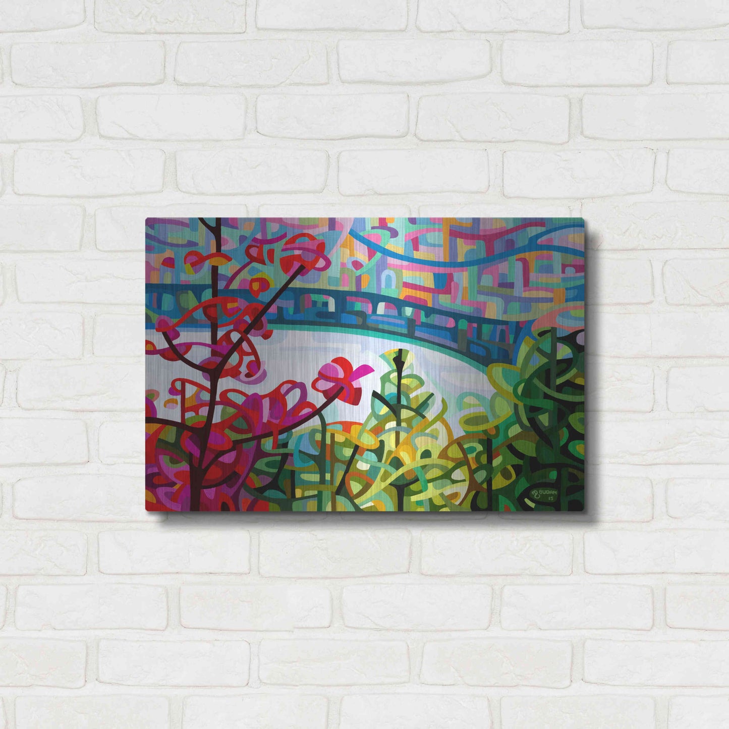 Luxe Metal Art 'Salmon Ridge' by Mandy Budan, Metal Wall Art,24x16