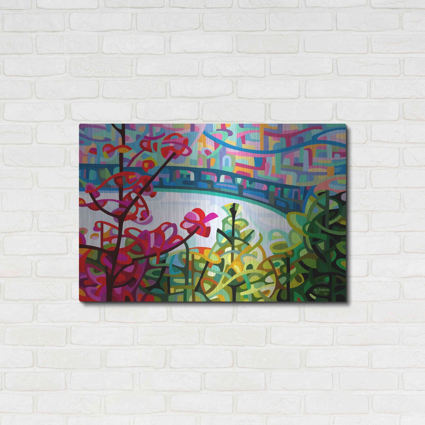 Luxe Metal Art 'Salmon Ridge' by Mandy Budan, Metal Wall Art,36x24