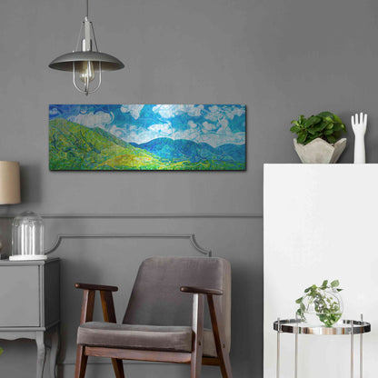 Luxe Metal Art 'Emerald Moments' by Mandy Budan, Metal Wall Art,36x12