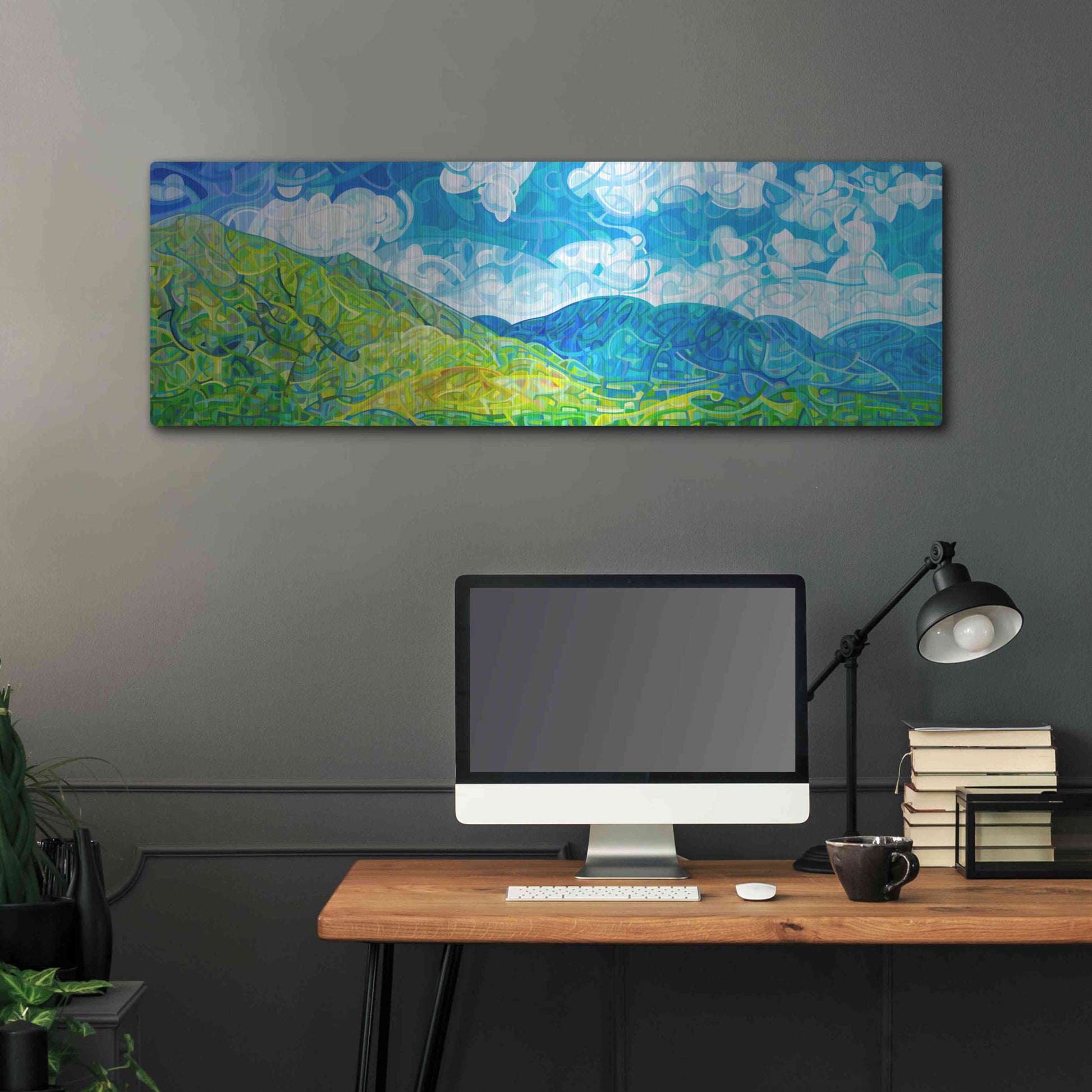 Luxe Metal Art 'Emerald Moments' by Mandy Budan, Metal Wall Art,48x16