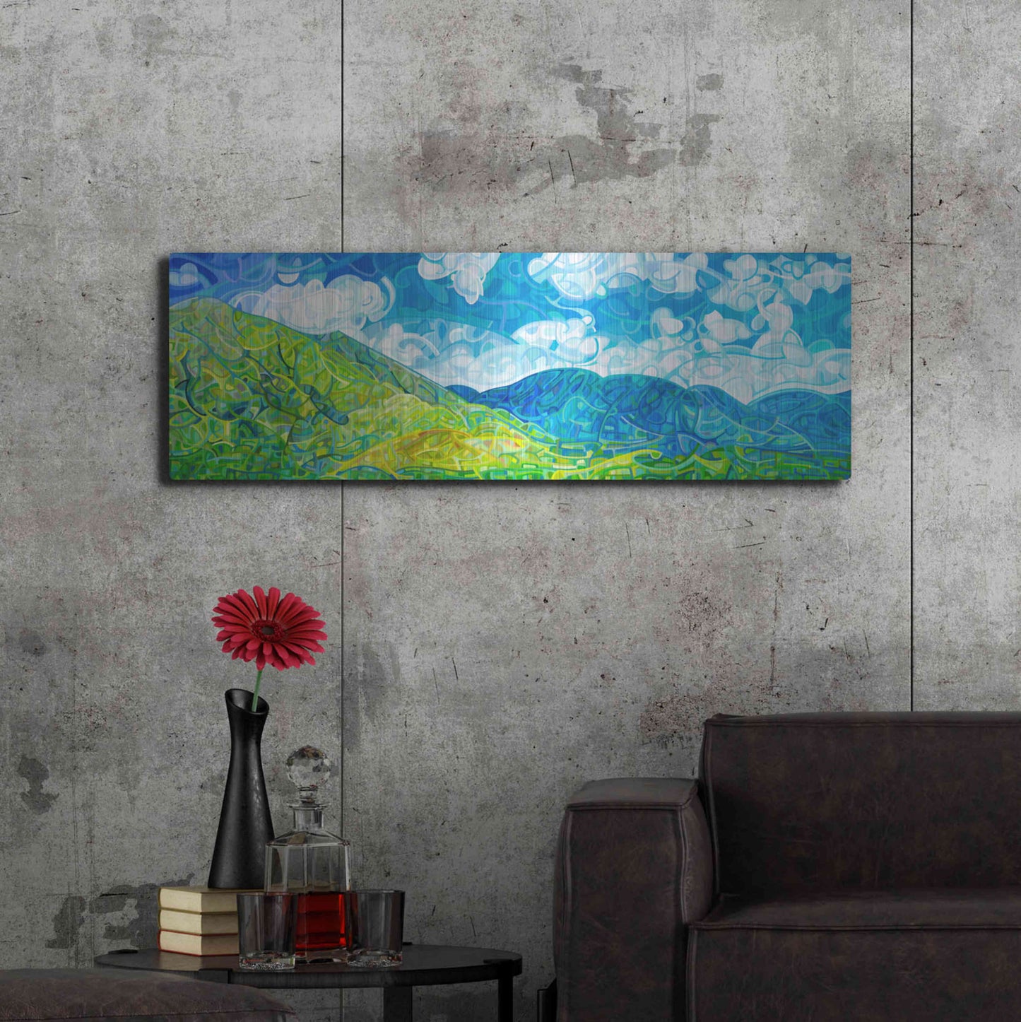 Luxe Metal Art 'Emerald Moments' by Mandy Budan, Metal Wall Art,48x16