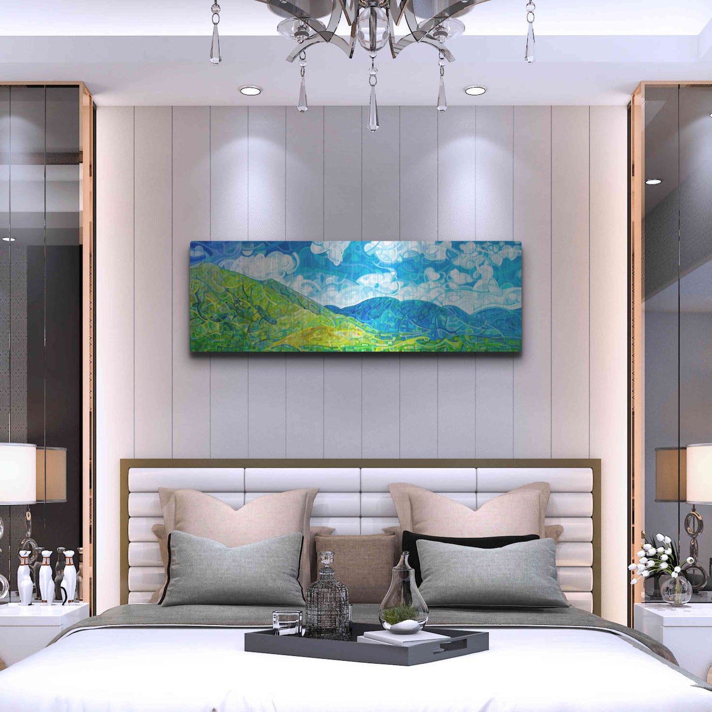 Luxe Metal Art 'Emerald Moments' by Mandy Budan, Metal Wall Art,48x16