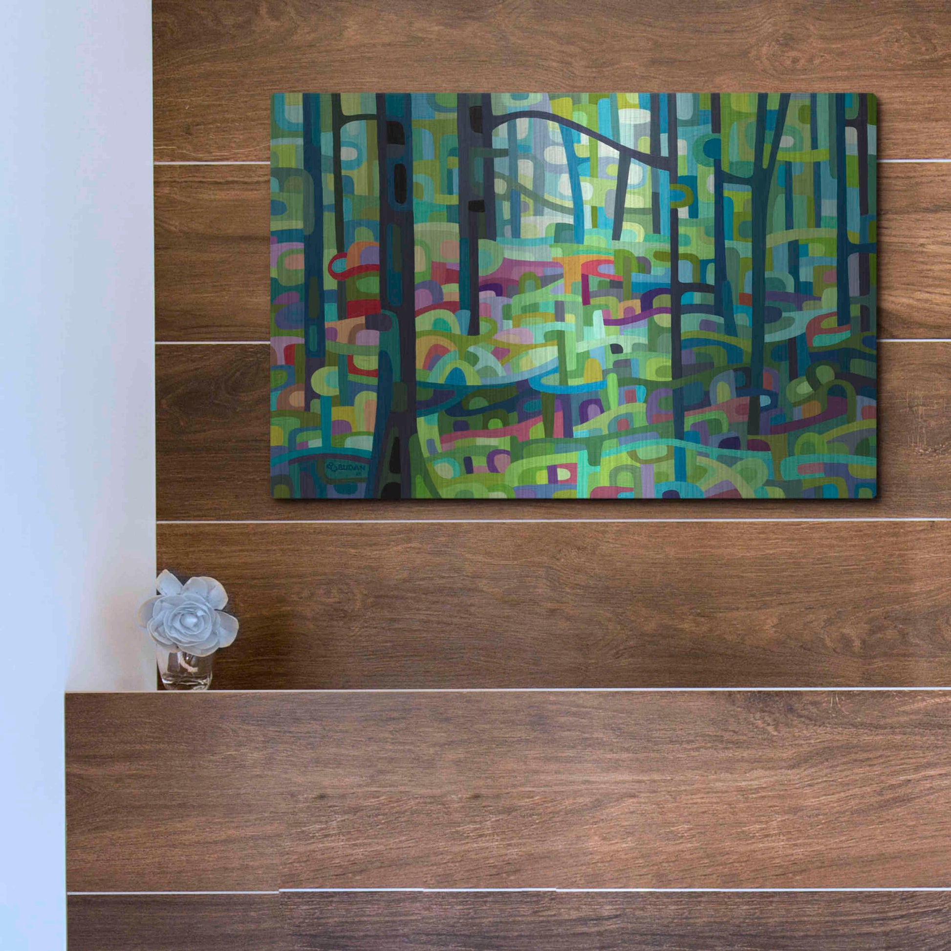 Luxe Metal Art 'Celadon Morning' by Mandy Budan, Metal Wall Art,16x12