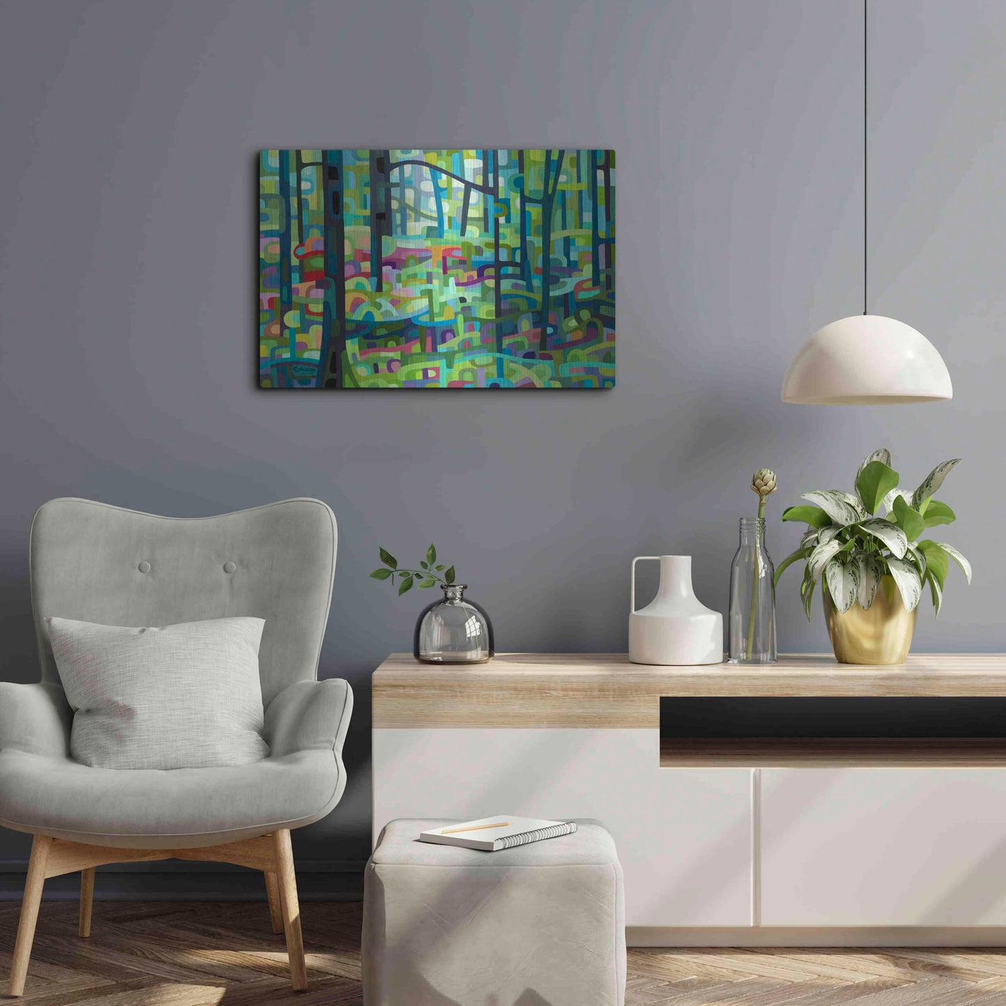 Luxe Metal Art 'Celadon Morning' by Mandy Budan, Metal Wall Art,24x16
