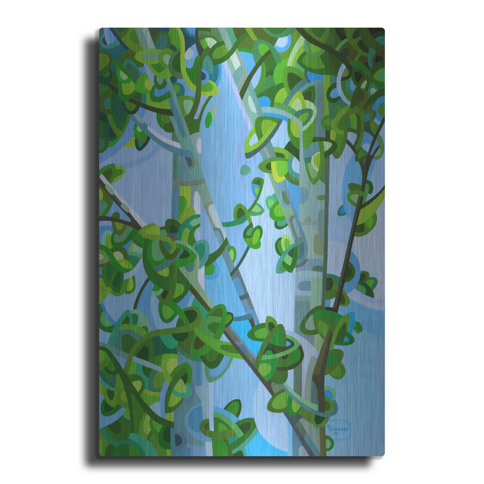 Luxe Metal Art 'Birch Light' by Mandy Budan, Metal Wall Art