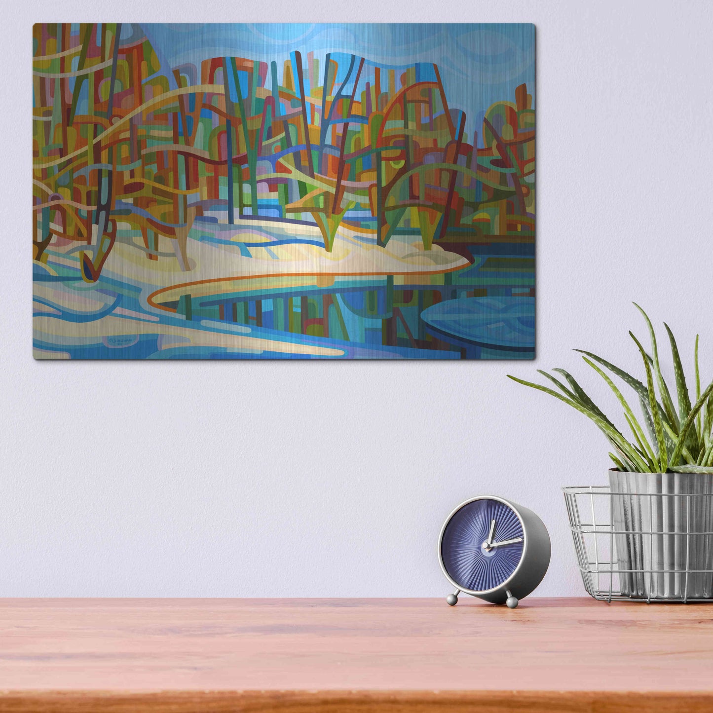 Luxe Metal Art 'Winter Warmth' by Mandy Budan, Metal Wall Art,16x12