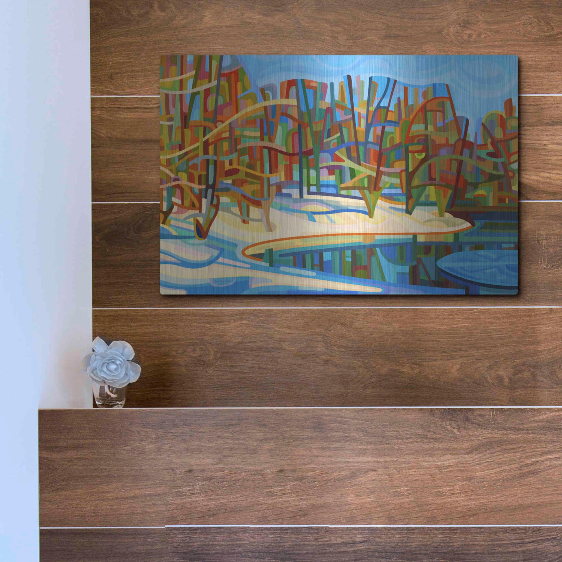 Luxe Metal Art 'Winter Warmth' by Mandy Budan, Metal Wall Art,16x12