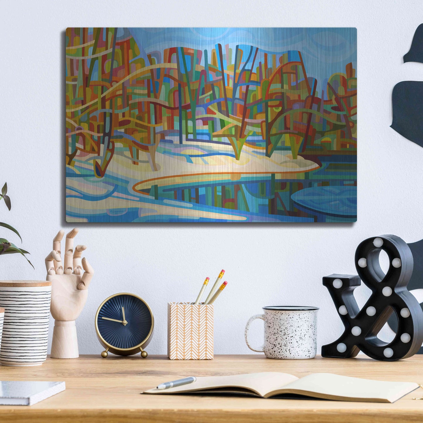 Luxe Metal Art 'Winter Warmth' by Mandy Budan, Metal Wall Art,16x12