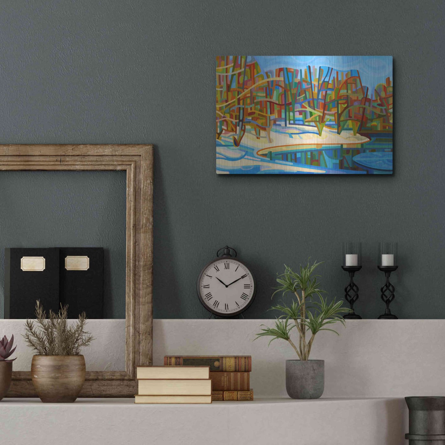 Luxe Metal Art 'Winter Warmth' by Mandy Budan, Metal Wall Art,16x12