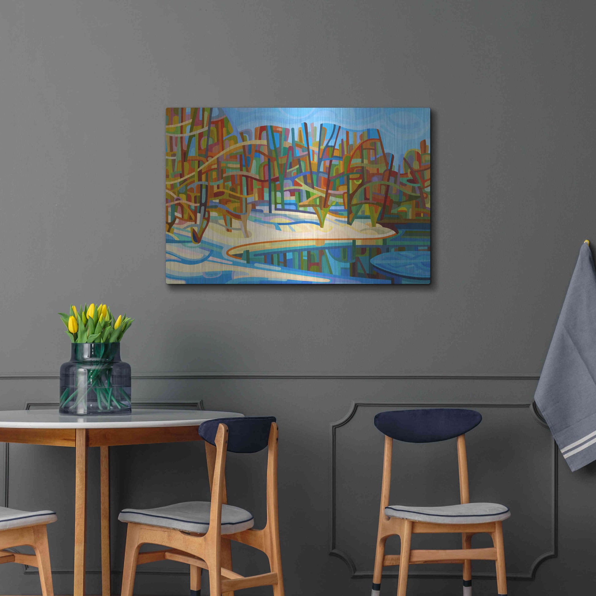 Luxe Metal Art 'Winter Warmth' by Mandy Budan, Metal Wall Art,36x24