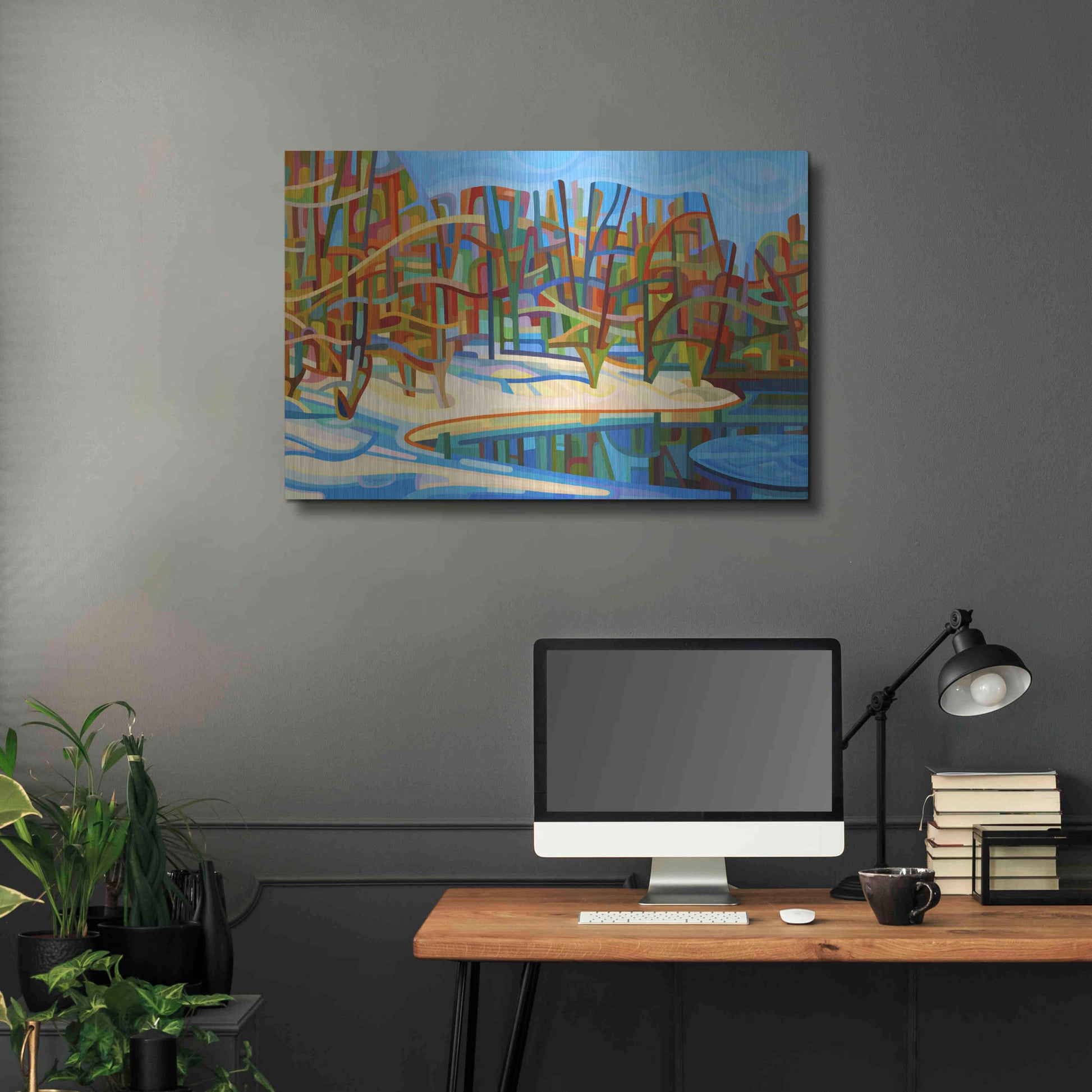 Luxe Metal Art 'Winter Warmth' by Mandy Budan, Metal Wall Art,36x24