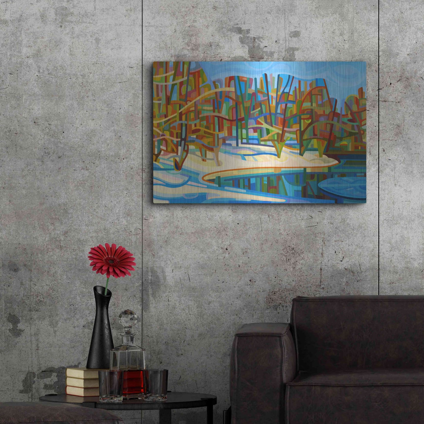 Luxe Metal Art 'Winter Warmth' by Mandy Budan, Metal Wall Art,36x24