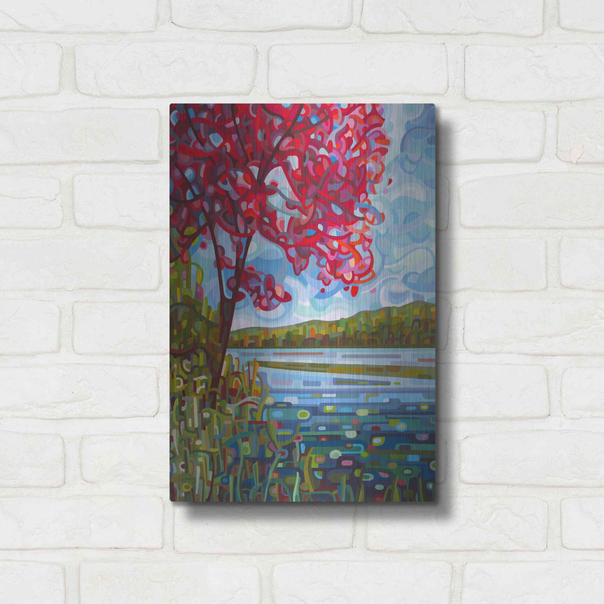 Luxe Metal Art 'Lady in Red' by Mandy Budan, Metal Wall Art,12x16